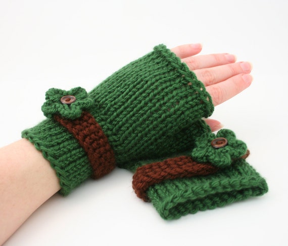 PDF DIGITAL PATTERN:Easy Knit Fingerless Gloves PatternKnit