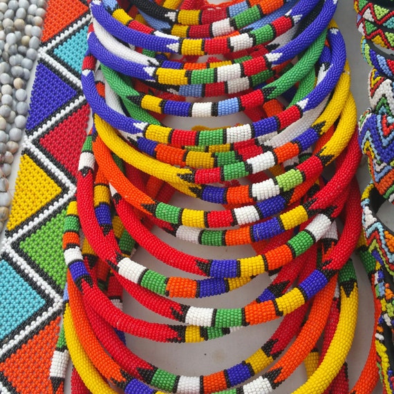 Assorted traditional Zulu beaded necklace each