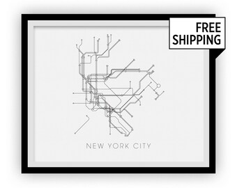 New York Subway Map Print - New York Metro Map Poster