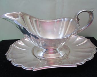 Gorham Sauce Bowl & Tray Heritage Pattern