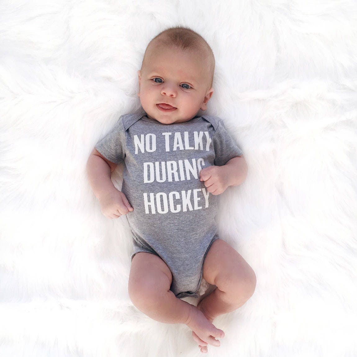 No Talky During Hockey® Onesie Diaper Shirt NHL Hockey