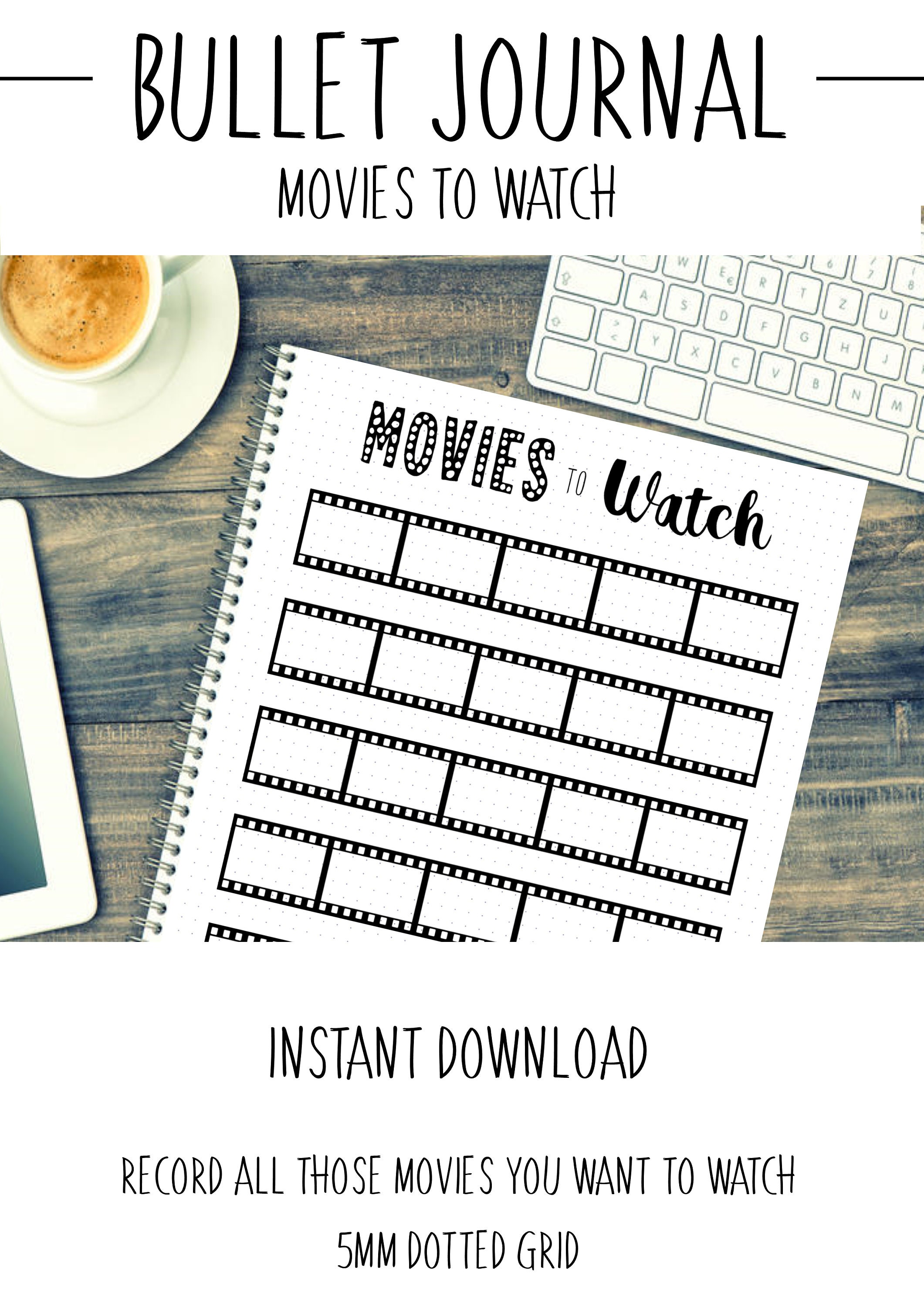 Bullet Journal Movie List Movies To Watch Film List
