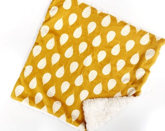 Mustard Seed Baby Blanket, Mustard Lovey, Minky Baby Blanket, Gender Neutral, Modern Baby Blanket