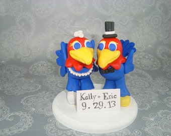 Custom Handmade Jayhawks Wedding Cake Topper