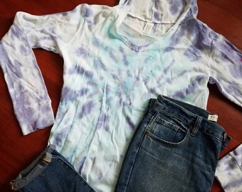 Tie Dye Hooded Thermal, Pastel Thermal Hoodie