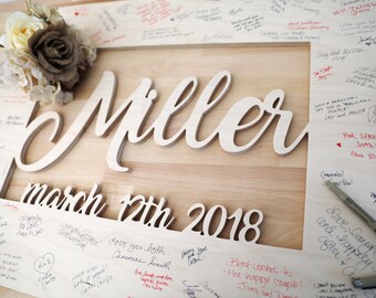 Last Name Wedding Sign - Guestbook Alternative - Custom Rustic Wedding Guest Book - Wood Wedding - Unique Trending Painted Wooden
