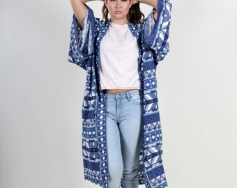 Kimono, Boho Kimono, Long Kimono Cardigan, Kimono Jacket, Boho Clothing, Gypsy Clothing, Festival Clothing, Kimono Duster, Tribal Design