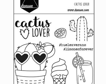 "Cactus Lover" acrylic stamps