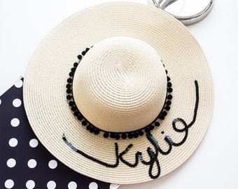 Custom Sun Hat- Sun hat-Beach Hat- Boho Hat- Personalized- Bachelorette Party Hat-Vacation wear-Gift-For-Women-Vacation hat-Custom Gift- Fun