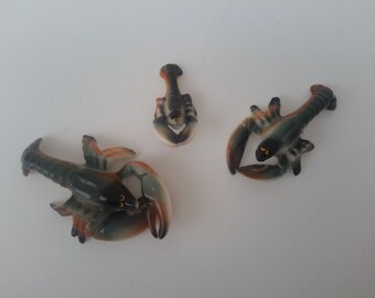 Set of 3 lobsters family decoration