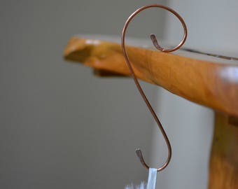 Set of 4 - Stocking Hanger, Christmas decor, Stocking Holder, Mantel stocking hanger, Copper