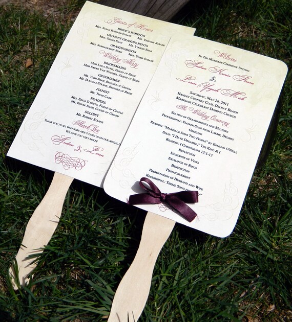 wedding program scrolls