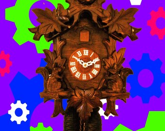 Rare 8 Day Squirrels Antique Style 1979 Cuckoo clock #1