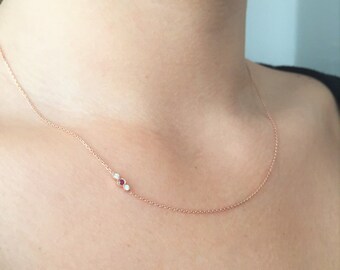 Trio Necklace, Sideways Necklace, Minimalist Necklace, Gold Necklace, Dainty Necklace, Modern Jewelry, Black Friday