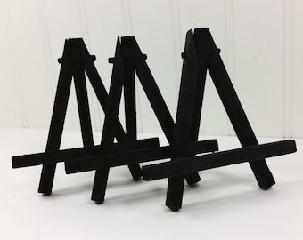 3 Small Black Easels, Miniature Art Tabletop Easel, Place Cards Table Signs Display Holder