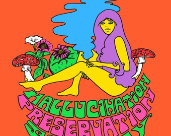 Hallucination Appreciation Society Art Print Illustration by Dawn Aquarius