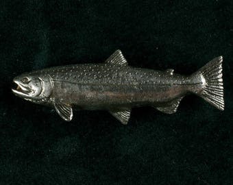Rainbow Trout pin in sterling silver