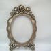 Vintage Ornate Metal Silver Tone Oval Frame, Old Timey Oval Frame, Fancy Rose Covered Metal Desk Frame, Small Desk Frame, Meatal Frame