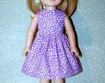 Dress for 14.5" Wellie Wishers or Melissa & Doug handmade Doll Clothes Christmas light purple tkct1199 READY TO SHIP