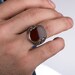 Bague Chevalière Argent 925 Avec Agate – Homme Ou Femme, Style Flamme