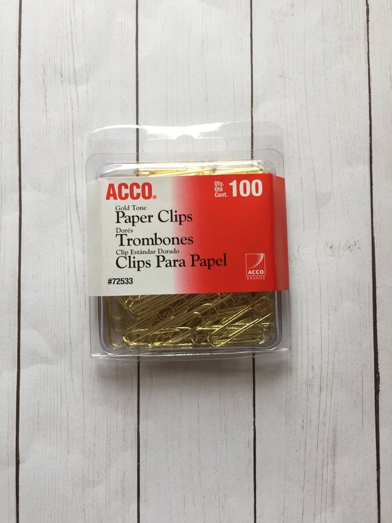 Small Gold PaperClips Package of 100. Gold paperclips. Small paperclips.