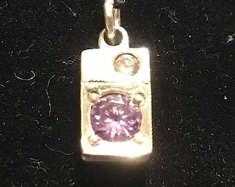 Silver Pendant - Metal Clay With Cubic Zirconia