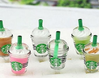 Starbucks coffee frappuccino inspired party favors gifts charm for slime cabochons