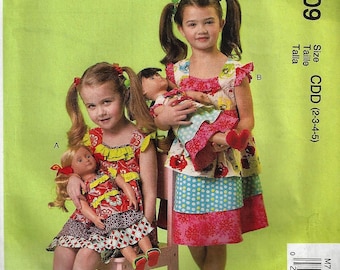 McCall's Patterns M7109Children's Dress and Doll's Dress Size2-5 Uncut Factory Folded