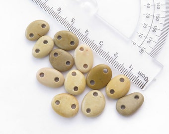 drilled stones, sea stone jewelry, drilled beach stones, double drilled beads, beach stones, beach jewelry, stone button