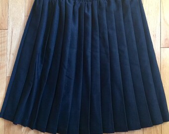 Navy Pleated Mini Skirt School Girl