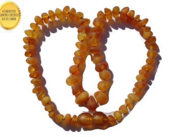 Amber Teething Necklace, RAW Baltic Amber Baby Necklace, Baby Teething, Honey Amber, Anti Inflammatory, Amber for Pain, Safety Knotted