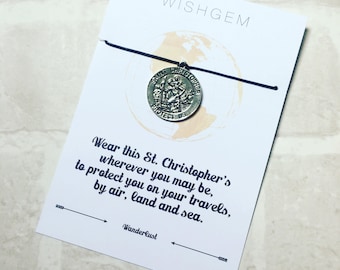St Christopher Safe Travel wish bracelet Wanderlust | protect | traveling