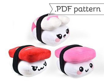 Sushi Pillow Plush Sewing Pattern Nigiri .pdf Tutorial Collection