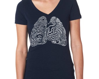 Craft Beer shirt- Heart and Lungs- Women's v-neck