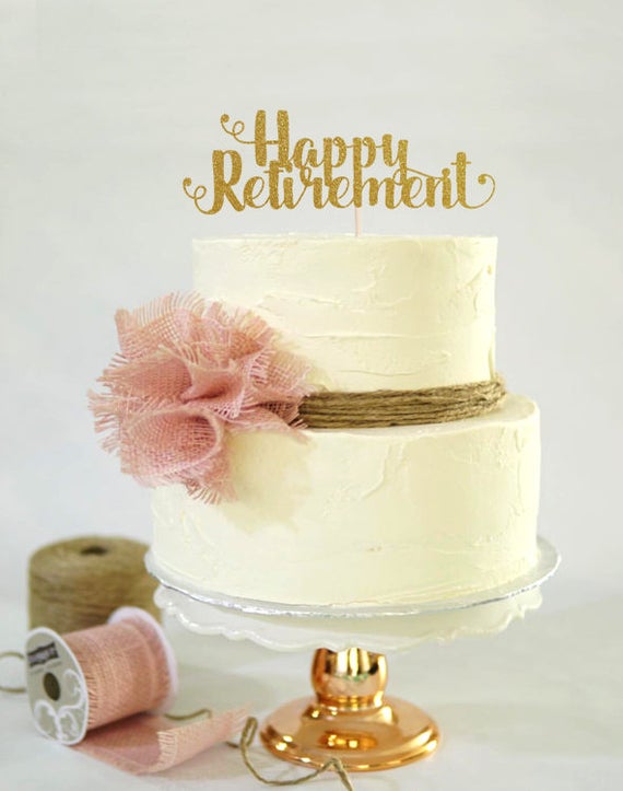 Happy Retirement Cake Topper Cake Decoration Glitter