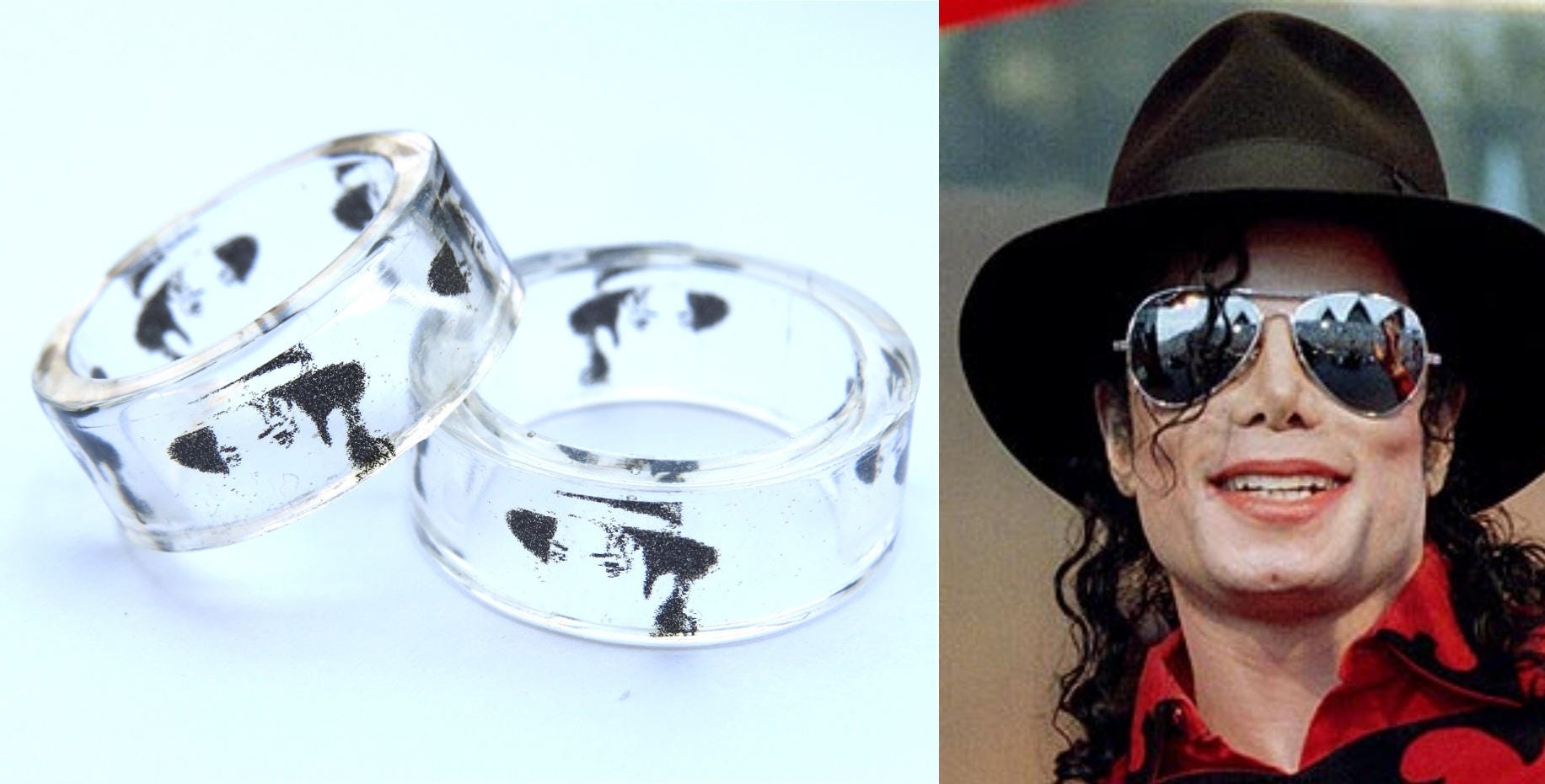 Michael Jackson Transparent Resin Ring Clear ring 80s pop