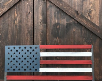 Rustic Metal American Flag, USA Flag, Rustic Flag Sign, Rustic Wall Decor, Farmhouse decor, Garden, Porch Flag, Gunmetal Flag, Metal Flag