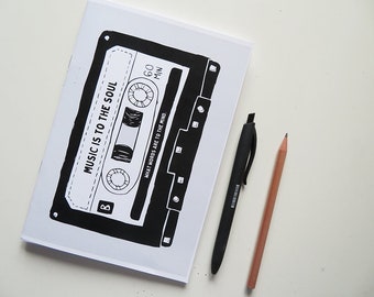 Music is to the soul... - Blank A5 Notebooks - Journal - Quote