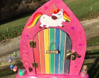 Hand painted Unicorn Cornish Fairy Door