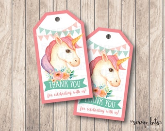 Unicorn Lollipop Holder Printable Unicorn Gift Favors tags