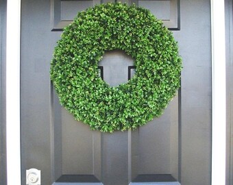 SUMMER WREATH SALE Faux Boxwood Wreaths- Boxwood Decor- Year Round Wreaths- Spring Wreath Decor- Wall Art- Sizes 16-26 inches
