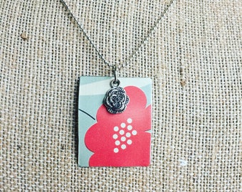 Tin Jewelry Necklace "Poppy" Tin for the Ten Year Tenth Wedding Anniversary