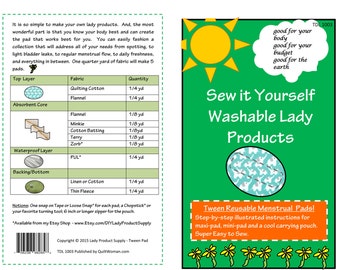 Sewing Pattern for a Reusable Sanitary Pad Sized Especially for Tweens Circle Sanitary Pad Pattern DIY Sanitary Pad for Tweens PDF Pattern