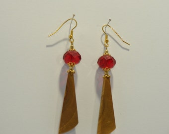 Earrings,Valentine's Day Gift,Jewelry,Accessories,Event,Surprise,Gift For Women,Wood,Stone,Glass,Gold plated metal