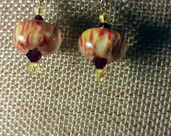 Flame Colored Lampwork Earrings