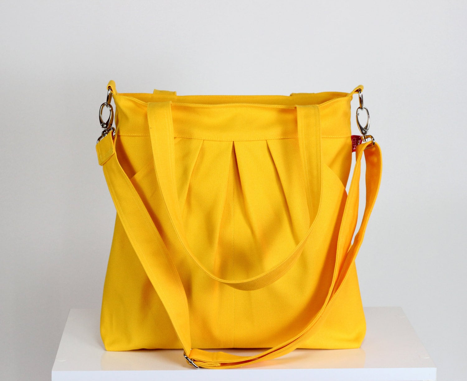 Yellow Large Bag Pleated Different Colors Available Two Big