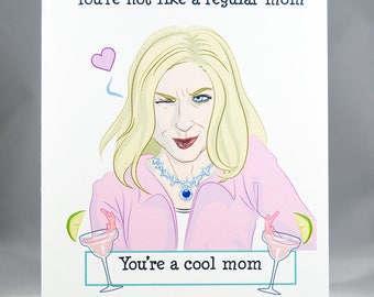 Cool Mom Greeting Card - Pop Culture Mom Card, Mother's Day Card, Funny Card For Mom, Card for Mom, Birthday Card Mom, Mom To Be, New Mom
