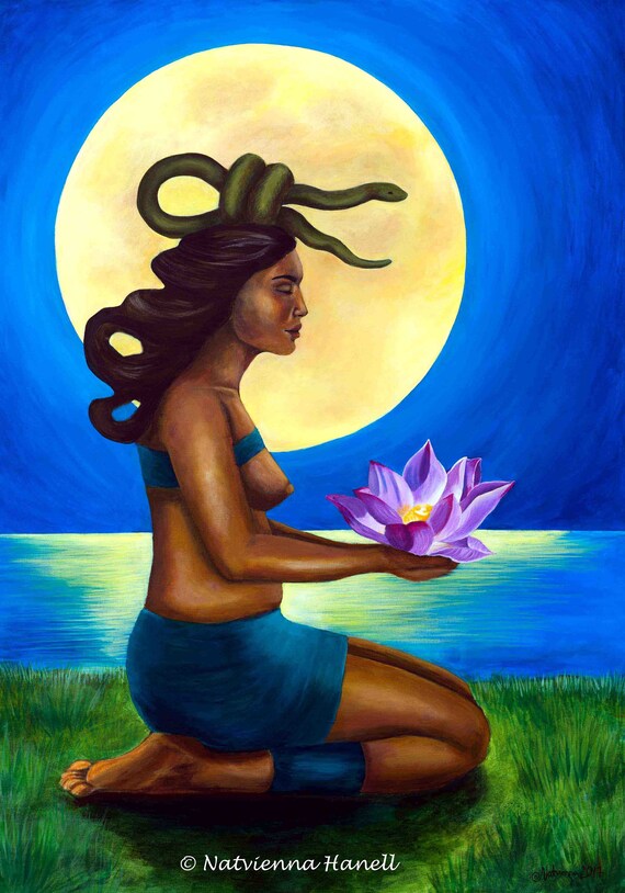 IxChel Art print / Mayan Goddess of the Moon / Goddess of