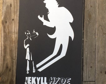 Jekyll and Hyde Black and White Screen Print