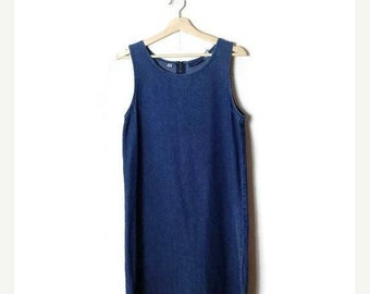 ON SALE Vintage Denim Sleeveless Casual Dress from 90's*